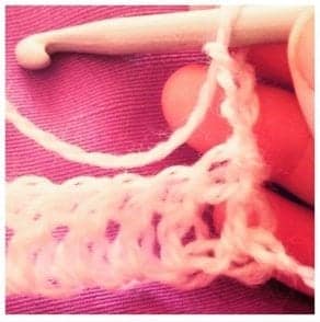 double crochet dc working row