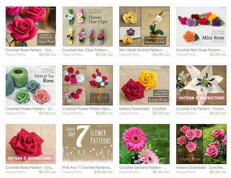 Unique Crochet Flowers Appliques & Patterns by HappyPattyCrochet.clipular