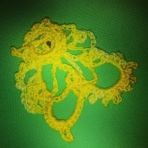 crochet lace bird yellow