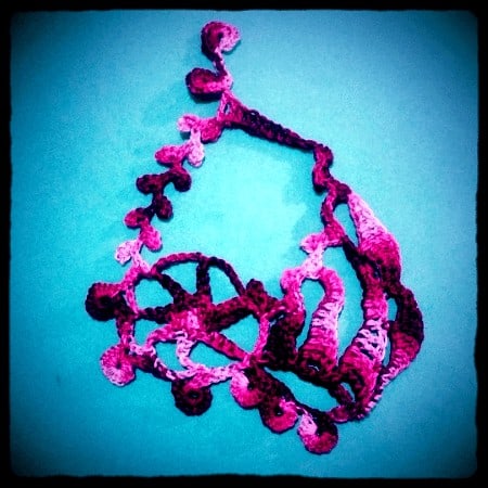Crochet wheel in branches motif