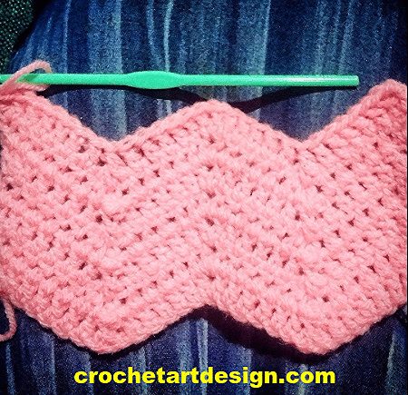How to crochet wide chevron stitch