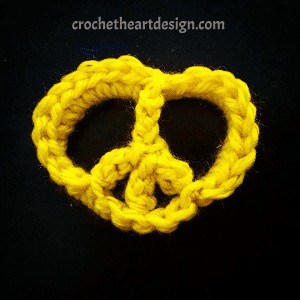 crochet heart shaped peace symbol