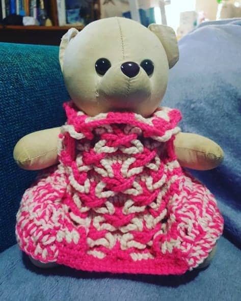 crochet dress with polish star pattern