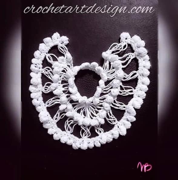 crochet hairpin motif jewelry