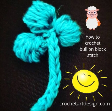 how to crochet bullion block stitch